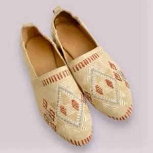 Bird of Flight Embroidered Leather Cream Slip-On Shoes Sundance Anthropologie