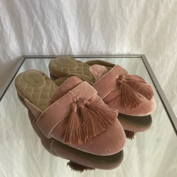 BIRDIES Velvet Triple Tassel Robin Slides Slippers Flats Shoes Size 7