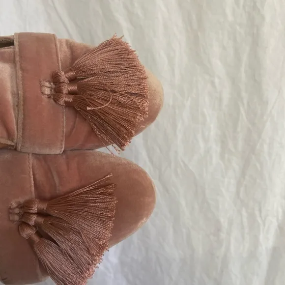 BIRDIES Velvet Triple Tassel Robin Slides Slippers Flats Shoes Size 7
