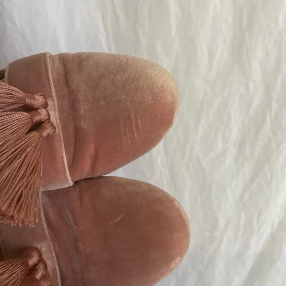 BIRDIES Velvet Triple Tassel Robin Slides Slippers Flats Shoes Size 7