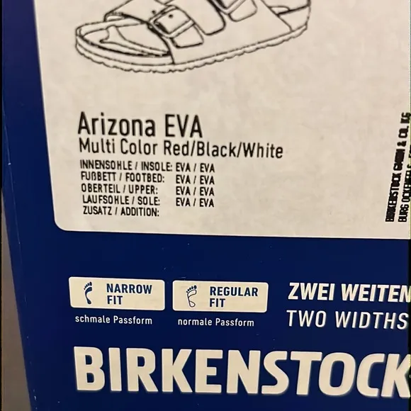 Birkenstock Arizona EV Sandals Shoes Red Black White Made Germany Mens Size 13