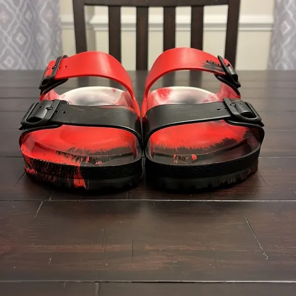 Birkenstock Arizona EV Sandals Shoes Red Black White Made Germany Mens Size 13