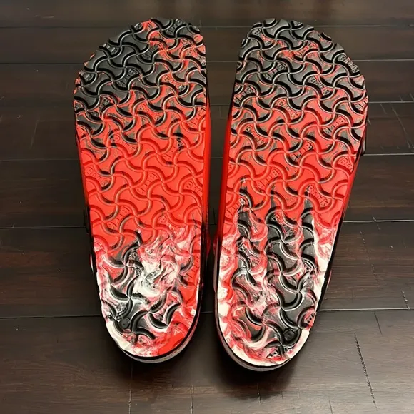 Birkenstock Arizona EV Sandals Shoes Red Black White Made Germany Mens Size 13