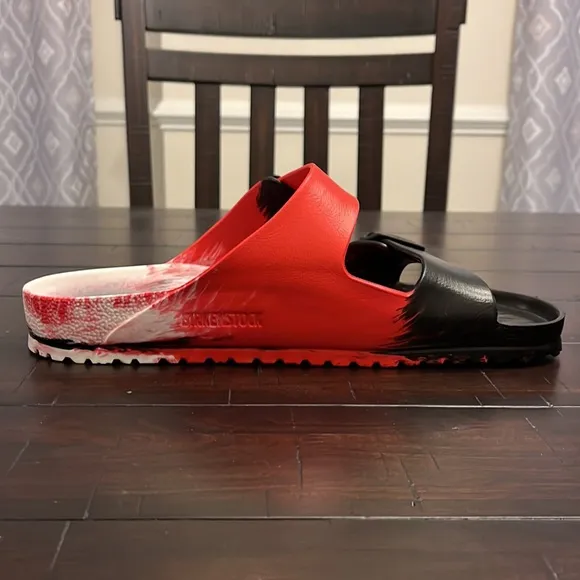 Birkenstock Arizona EV Sandals Shoes Red Black White Made Germany Mens Size 13