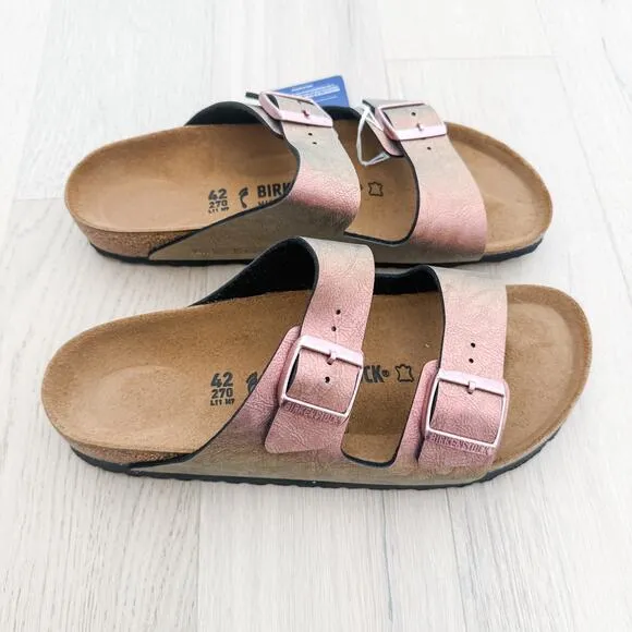 Birkenstock Arizona Leather Buckle Sandal in Graceful Gemm Red Womens US 11