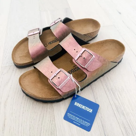 Birkenstock Arizona Leather Buckle Sandal in Graceful Gemm Red Womens US 11