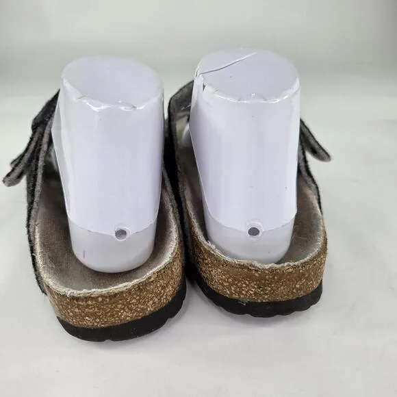 Birkenstock Arizona Rivet Wool Felt Sandals US 8 Doubleface Gray Slide Shoes