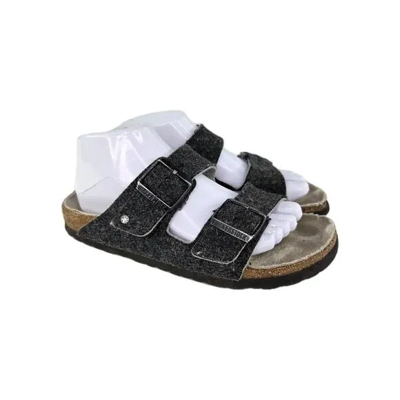 Birkenstock Arizona Rivet Wool Felt Sandals US 8 Doubleface Gray Slide Shoes