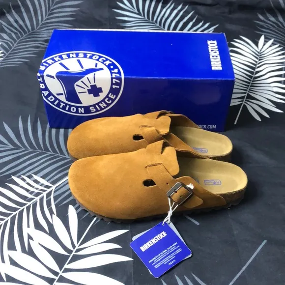 Birkenstock Boston 🌟Mink 🌟Mules with Suede Finish Narrow