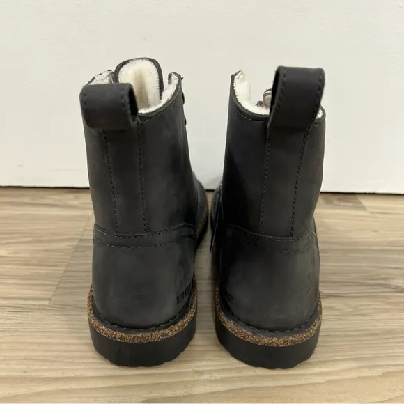 Birkenstock Bryson Shearling Gray Nubuck Leather Combat Boots Women US6-6.5/EU37