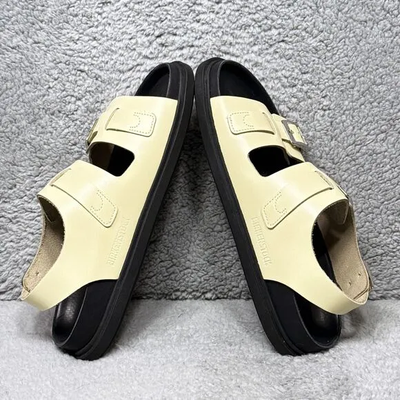 Birkenstock Cannes Womens Size 7 Sandals Shoes Butter Natural Leather Buckle
