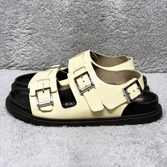 Birkenstock Cannes Womens Size 7 Sandals Shoes Butter Natural Leather Buckle