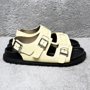 Birkenstock Cannes Womens Size 7 Sandals Shoes Butter Natural Leather Buckle