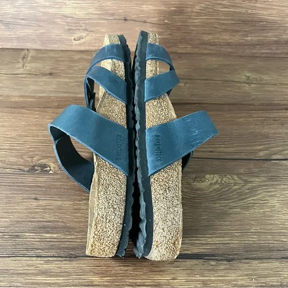 BIRKENSTOCK Franca Blue Leather Slides Sandals Women’s Size 10 (41) Shoes