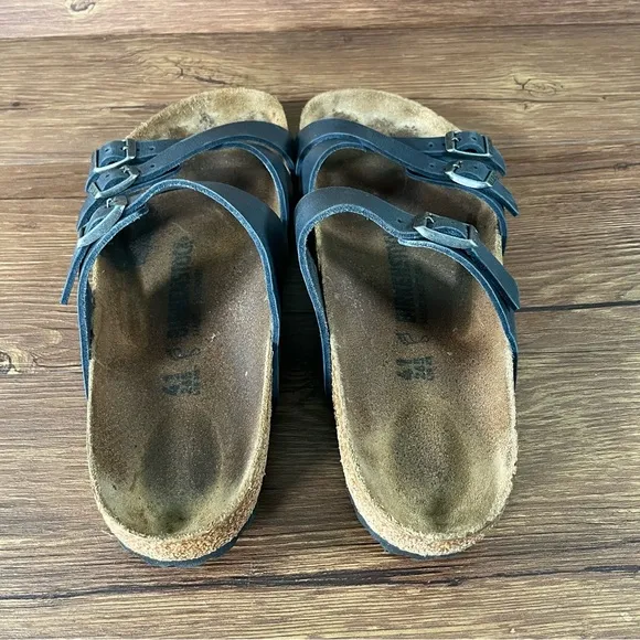 BIRKENSTOCK Franca Blue Leather Slides Sandals Women’s Size 10 (41) Shoes