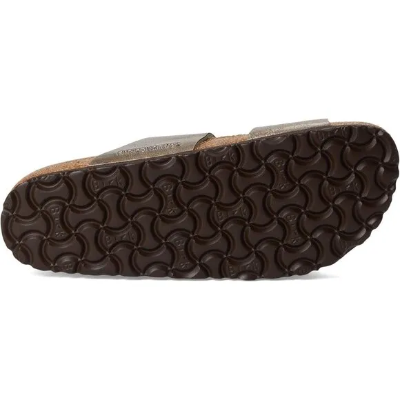 Birkenstock Shoes Sydney Luxe Buckle Taupe Slide Sandals