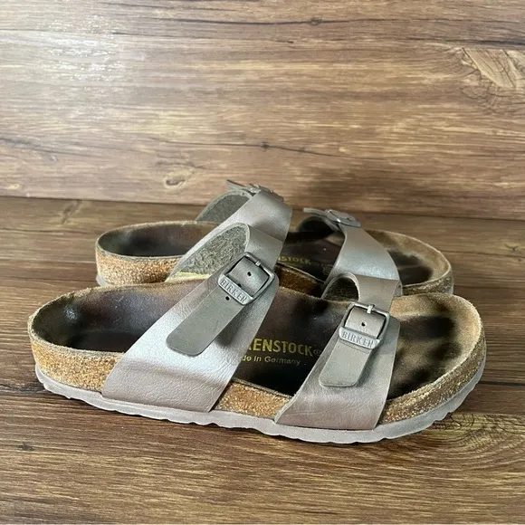 BIRKENSTOCK SYDNEY Bronze Leather Slides Sandals Women’s Size 5 (36) Shoes