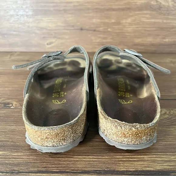 BIRKENSTOCK SYDNEY Bronze Leather Slides Sandals Women’s Size 5 (36) Shoes
