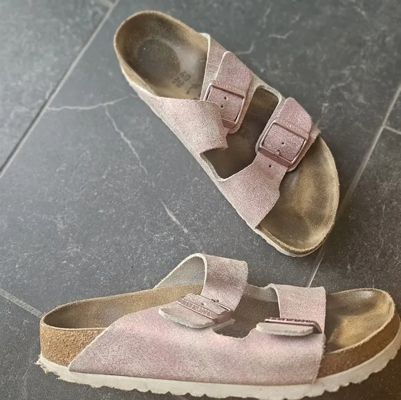 Birkenstock Women's Shoes Birkenstock Arizona Bs 'Washed Metallic  Sandals