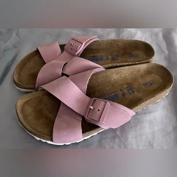 Birkenstock Womens Sienna Orchid Pink Slide Sandal Slip On Shoes Size 41 US 10