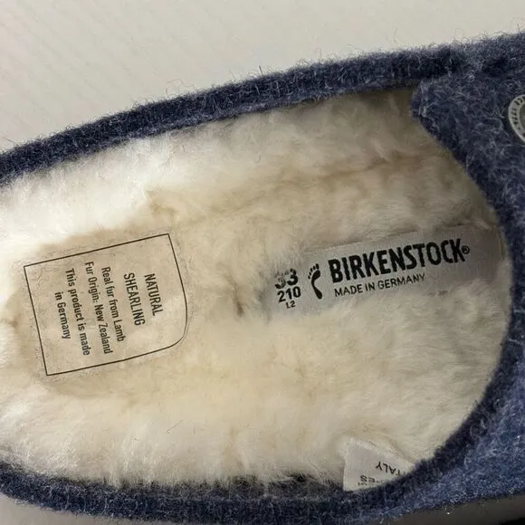 Birkenstock Zermatt Shearling Kids dark blue felt size 2