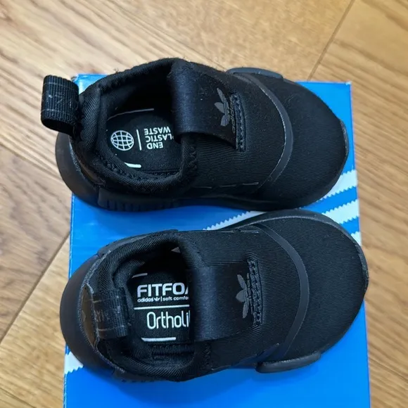 Black adidas NMD 360 size 4 little kid (baby/toddler) slip on sneakers shoes