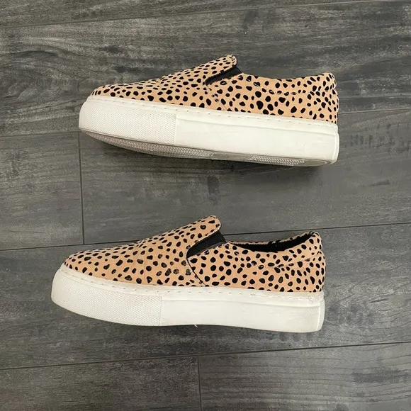 Black and brown leopard platform sneakers
