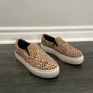 Black and brown leopard platform sneakers