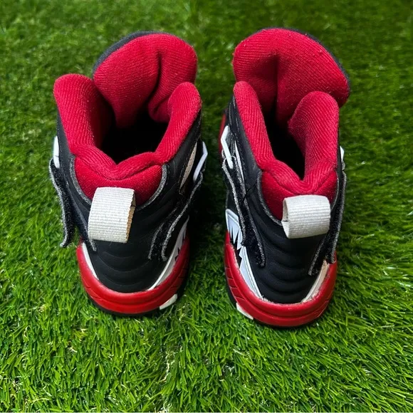 Black and Red High-Top Sneakers with Logo