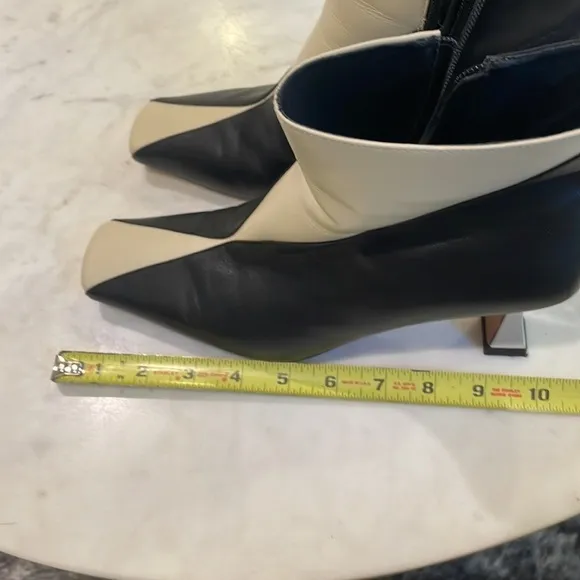 Black and White Leather Duck Boots