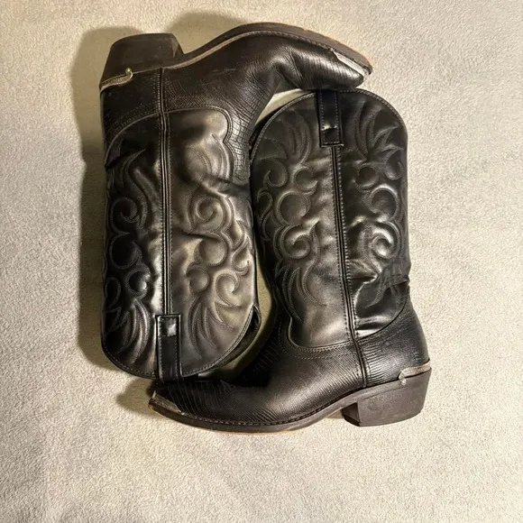 Black Laredo Lizard Leather cowboy boots