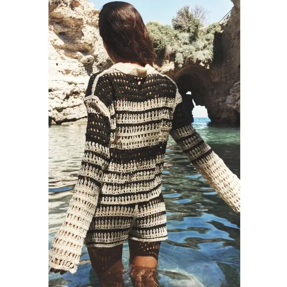 BLOGGER'S FAVE! Zara 2 Piece Crochet Shorts And Shirt Set NWT