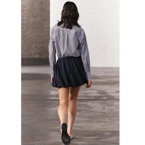 BLOGGER'S FAVE! Zara Mini Balloon Skirt Navy NWT