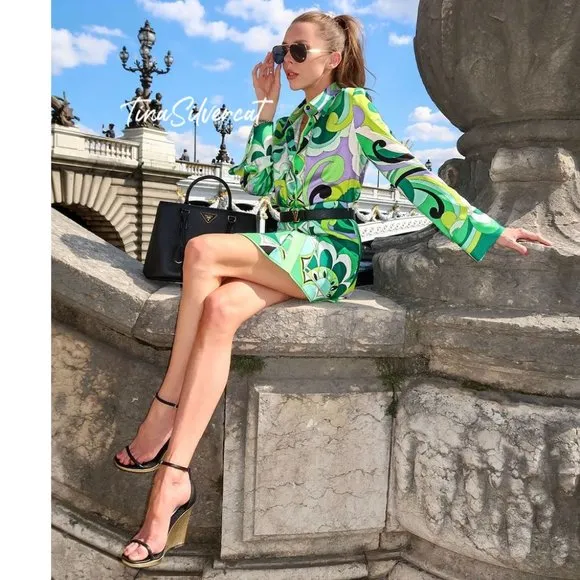 BLOGGER'S FAVE! Zara Print Mini Skirt Green NWT