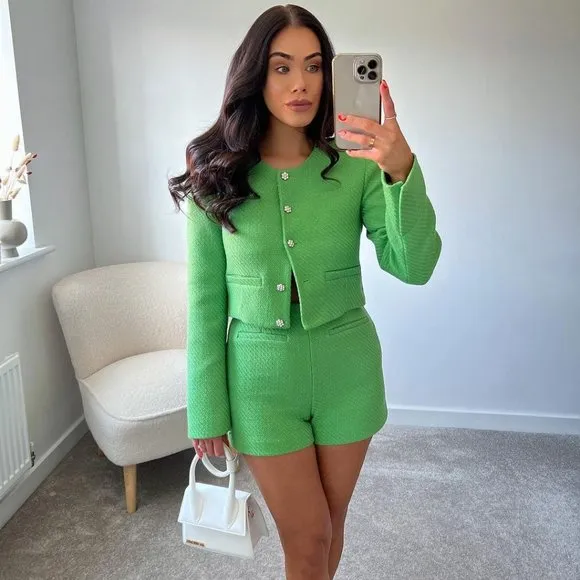 BLOGGER'S FAVE! Zara Structured Shorts Apple Green NWT