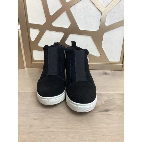 Blondo Womens Sneakers High Top Wedge Black Suede leather Waterproof  boot 6 M