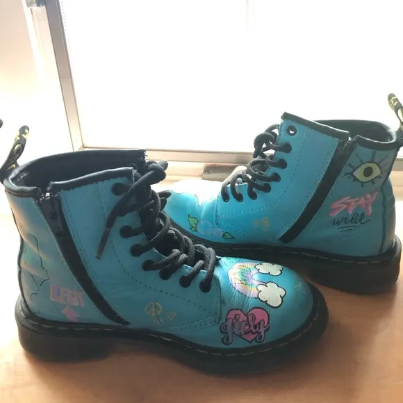 Blue Dr Martens boots
