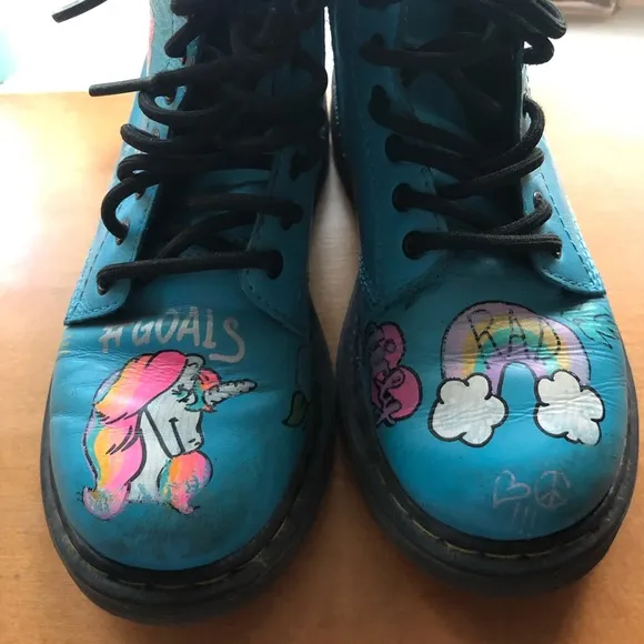Blue Dr Martens boots