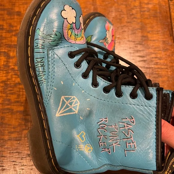 Blue Dr Martens boots