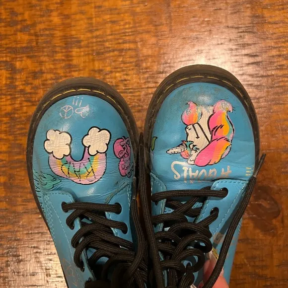 Blue Dr Martens boots