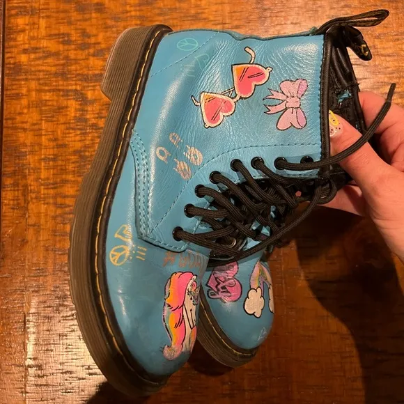 Blue Dr Martens boots
