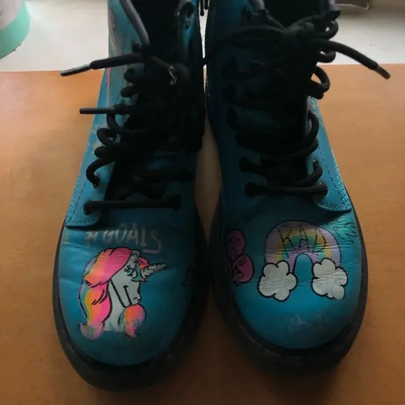 Blue Dr Martens boots