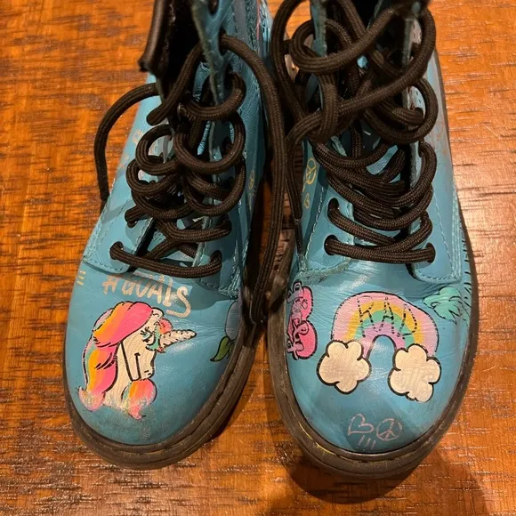 Blue Dr Martens boots