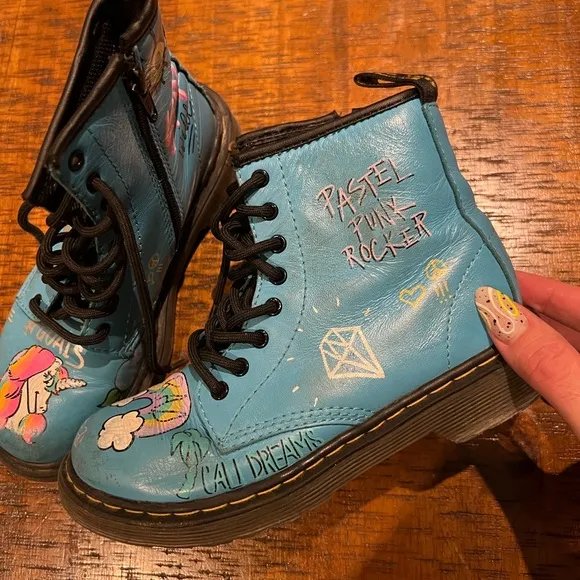 Blue Dr Martens boots