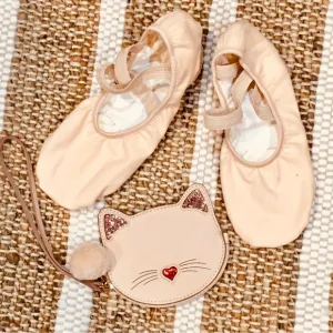 Blush pink cat wallet sequin coin purse and girl ballet dance slippers n…