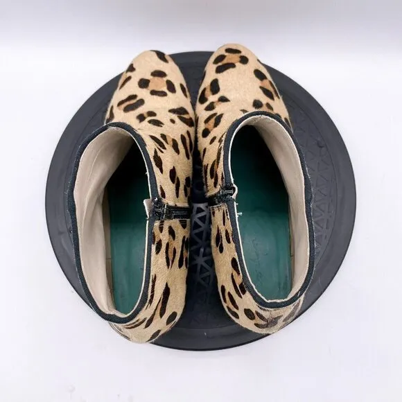 Boden Leopard Cheetah Print Calf Hair Booties in Tan Black Size 41/ US 9.5