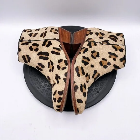 Boden Leopard Cheetah Print Calf Hair Booties in Tan Black Size 41/ US 9.5