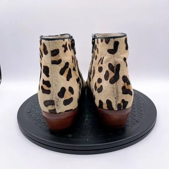 Boden Leopard Cheetah Print Calf Hair Booties in Tan Black Size 41/ US 9.5