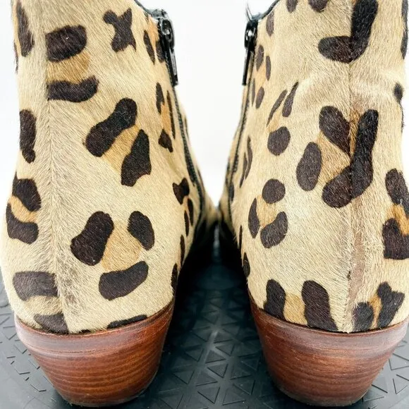 Boden Leopard Cheetah Print Calf Hair Booties in Tan Black Size 41/ US 9.5