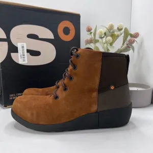 Bogs Audrey Wedge Suede Work Safety Boots Composite Toe Cognac Women 11 Tried On